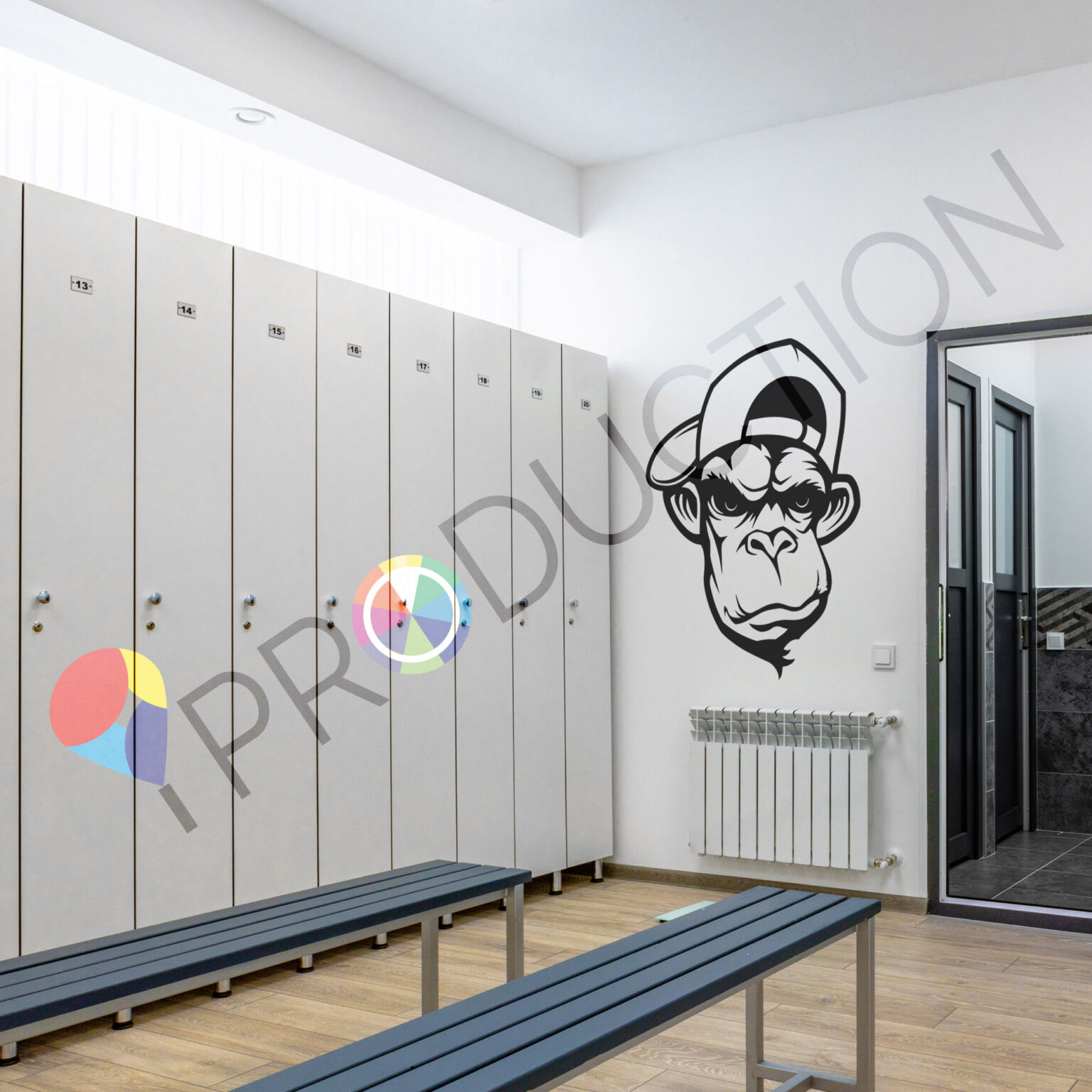 Gorilla Head Wall Decal / Gym Wall Decal iProduction